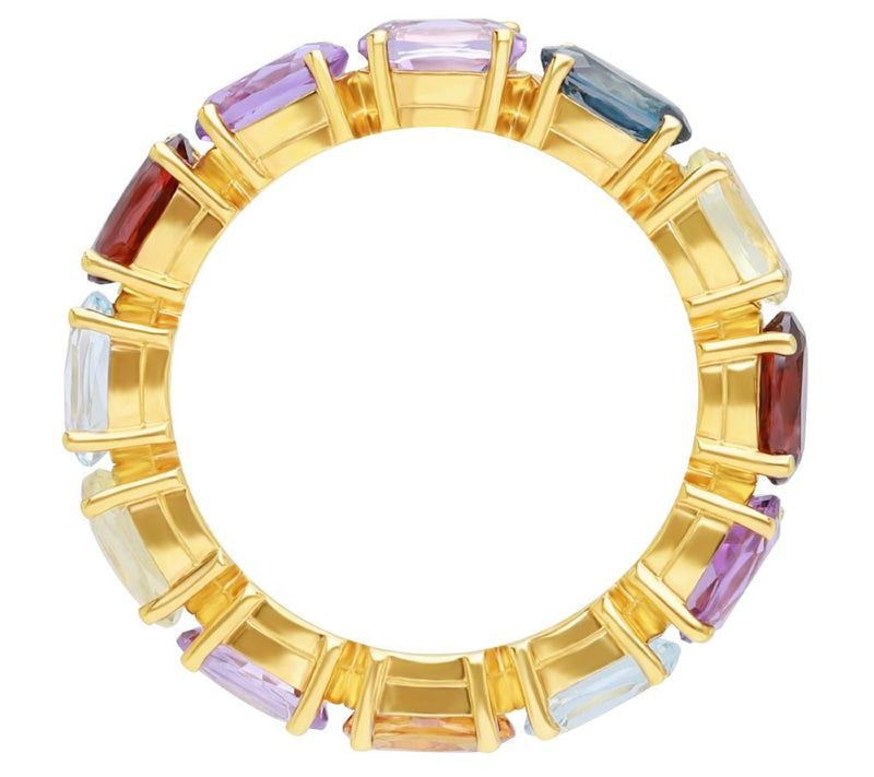 Elyse Ryan 14K Gold Clad Multi-Gemstone Eternity Band Ring — View 3