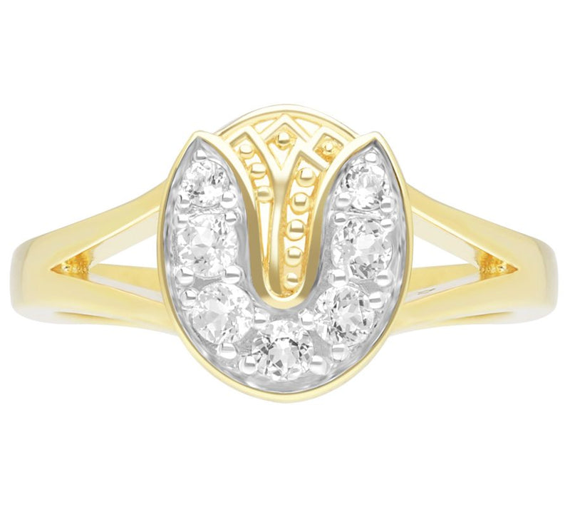 Goddaughters 14K Gold Clad White Topaz Tulip Ring — Main view