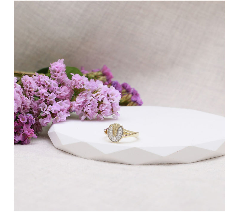 Goddaughters 14K Gold Clad White Topaz Tulip Ring — View 4