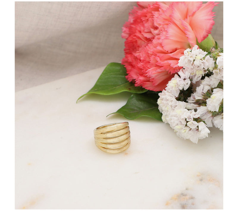 Ariva Silver 18K Clad Silk Open Band Ring — View 4