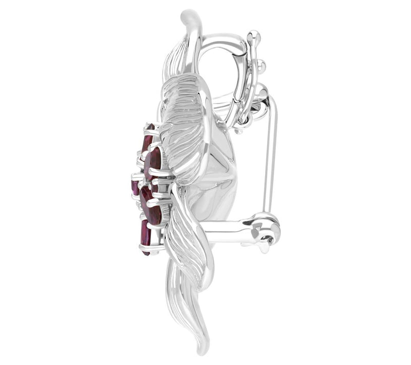 Ariva Sterling Silver Rhodolite Lily Pin Pendan t — View 2