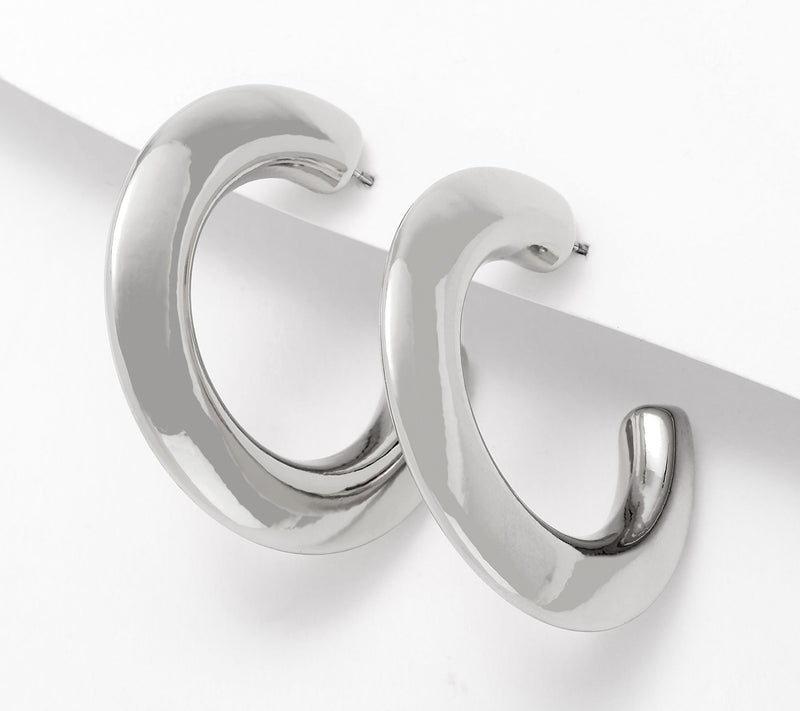 Joan Rivers Knife Edge Hoop Earring — View 7