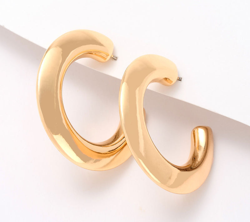 Joan Rivers Knife Edge Hoop Earring — View 3