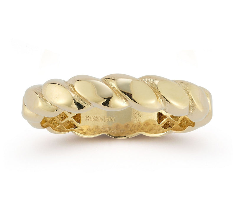 Luminosa Gold Rope Twist Ring, 14K — View 7