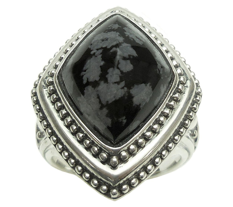 Elyse Ryan Sterling Silver Snowflake SugarloafRing — Main view