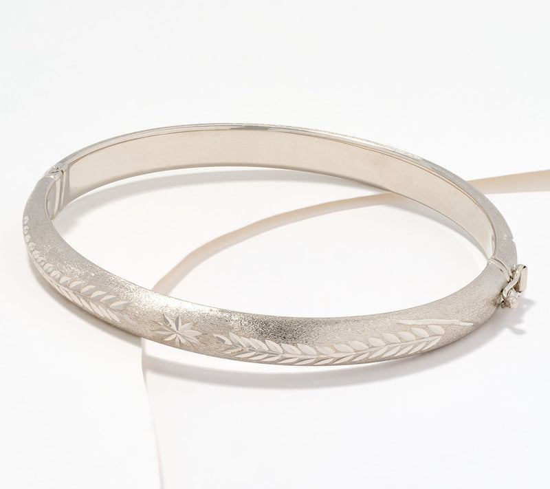 Judy Crowell Sterling Silver Diamond Cut Bangle — Main view