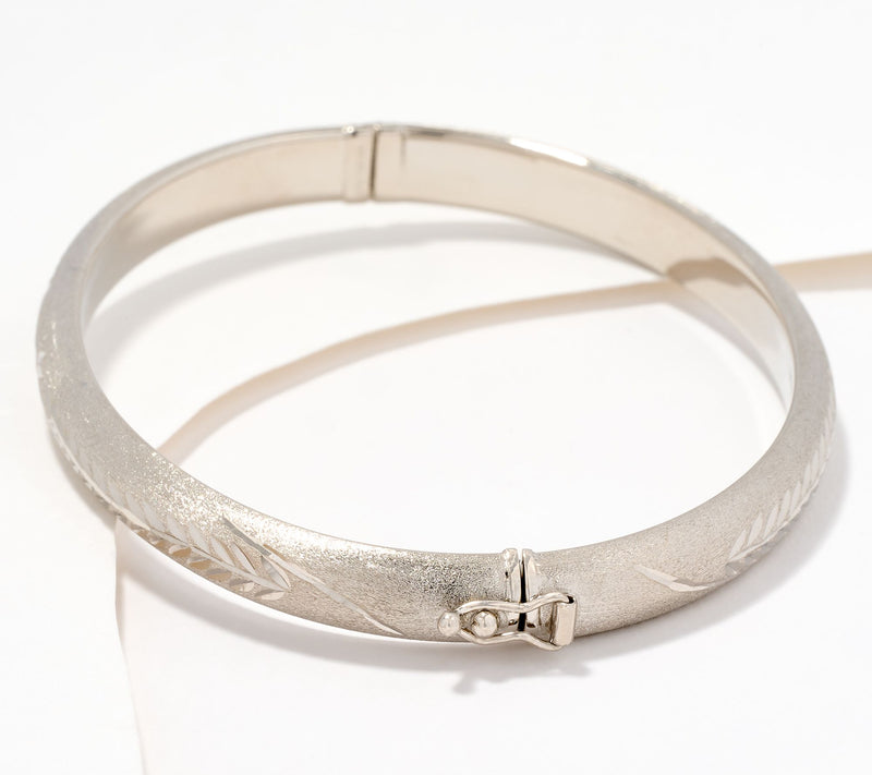 Judy Crowell Sterling Silver Diamond Cut Bangle — View 2