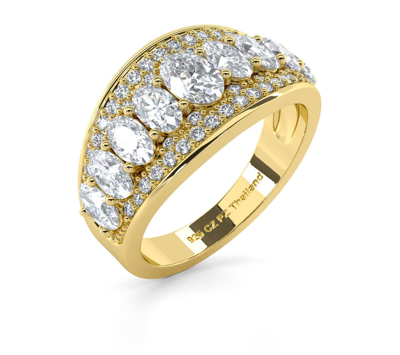 Diamonique 4.40 cttw Multi-Row Cocktail Ring, Sterling Silver — View 5