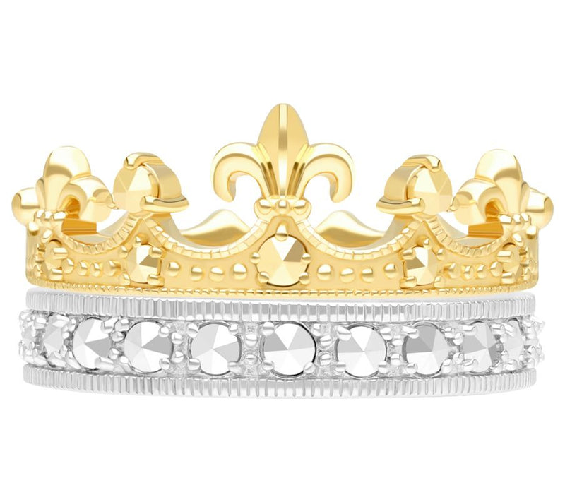 Dallas Prince Two-Tone Chrome Marcasite PalaceRing — View 3