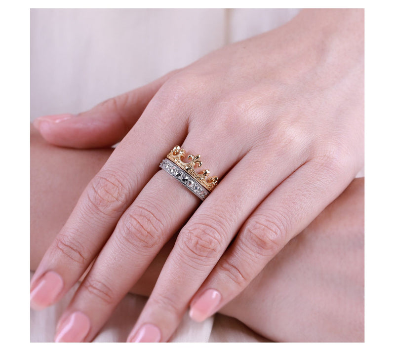 Dallas Prince Two-Tone Chrome Marcasite PalaceRing — View 9
