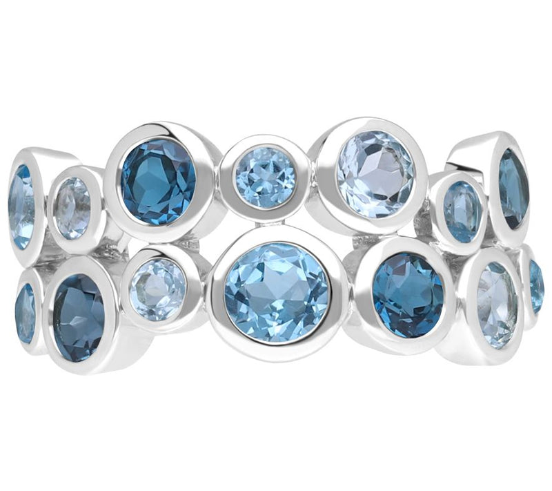 Ariva Sterling Silver Blue Topaz Bubble Ring — Main view