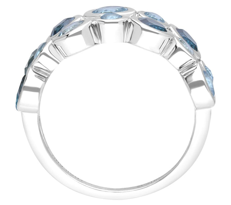 Ariva Sterling Silver Blue Topaz Bubble Ring — View 2