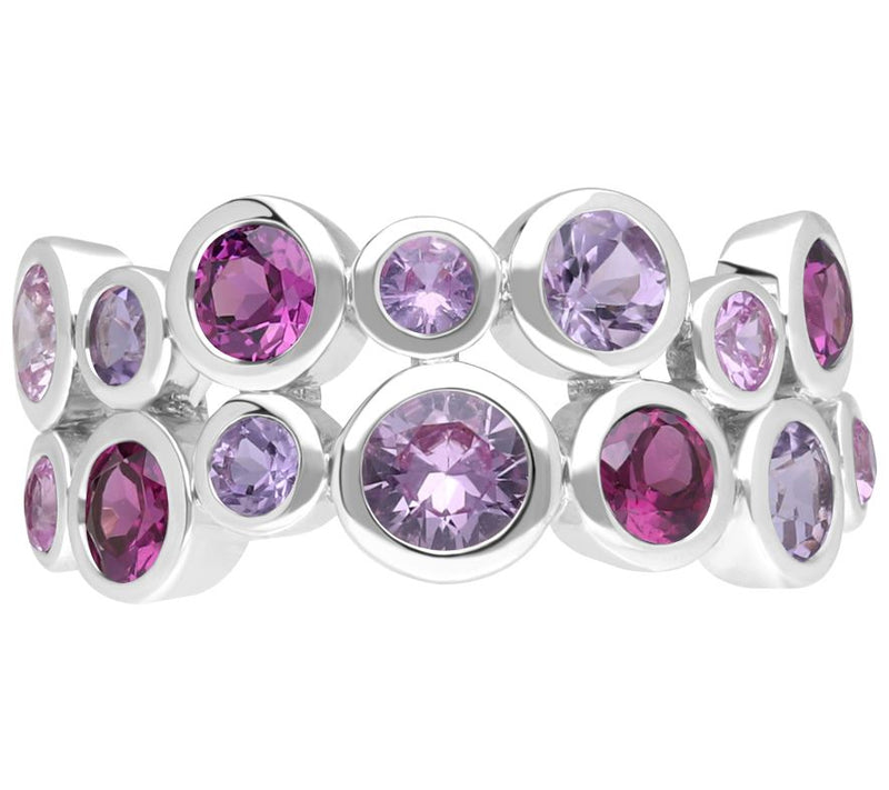 Ariva Sterling Silver Pink Gemstone Bubble Ring — Main view
