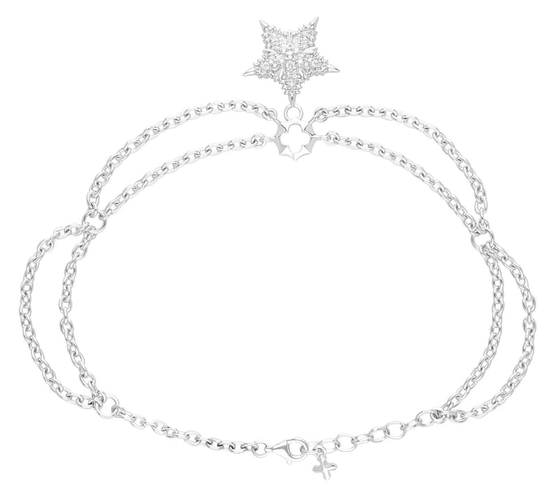Margo Manhattan Sterling Silve r White Topaz A nkle Bracelet — View 2