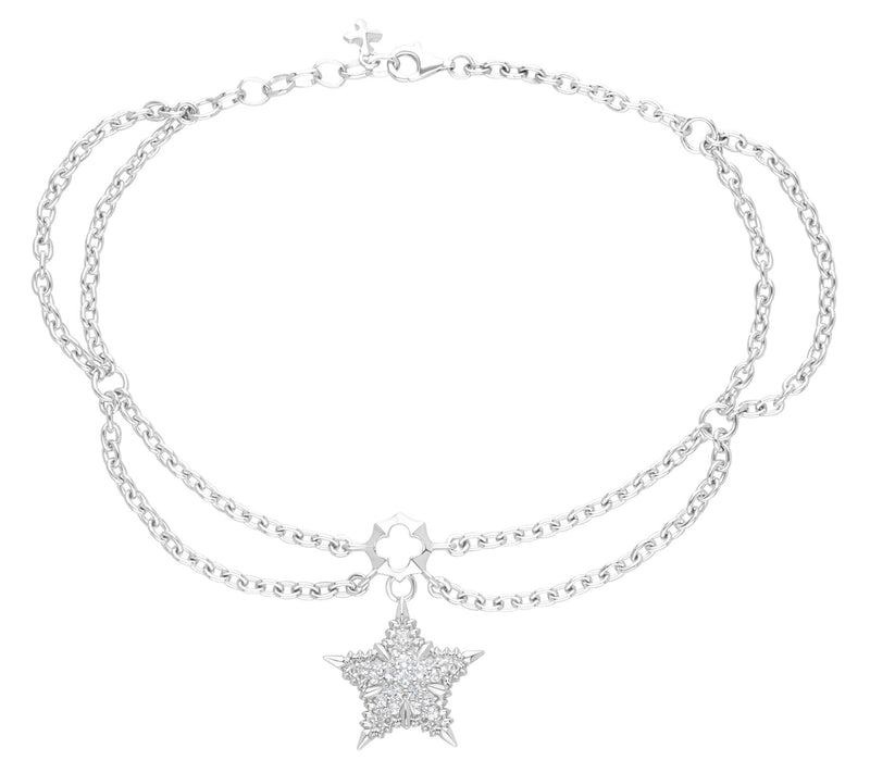 Margo Manhattan Sterling Silve r White Topaz A nkle Bracelet — Main view