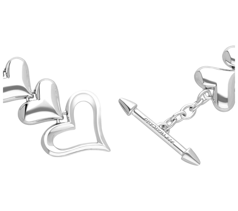 Margo Manhattan Sterling Silver Liquid Hearts Bracelet — View 3