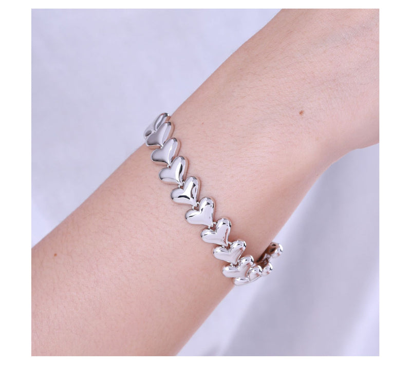 Margo Manhattan Sterling Silver Liquid Hearts Bracelet — View 5