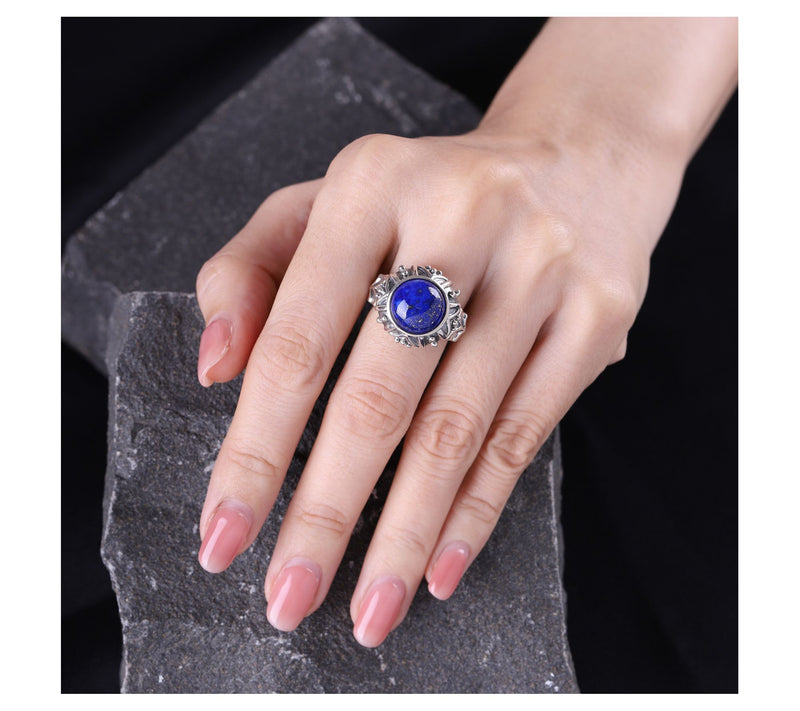 Elyse Ryan Sterling Silver Lapis Ring — View 5