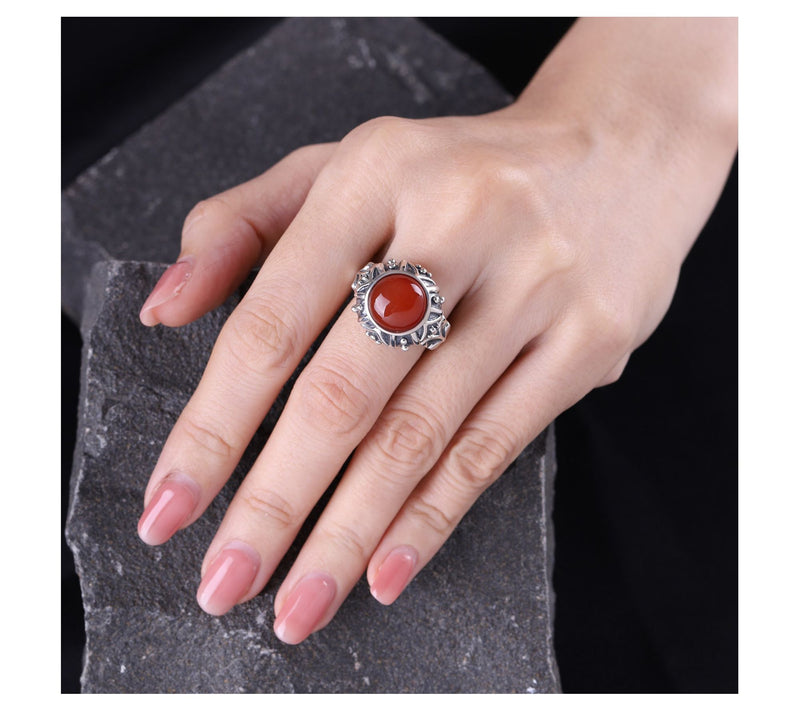 Elyse Ryan Sterling Silver Carnelian Ring — View 5