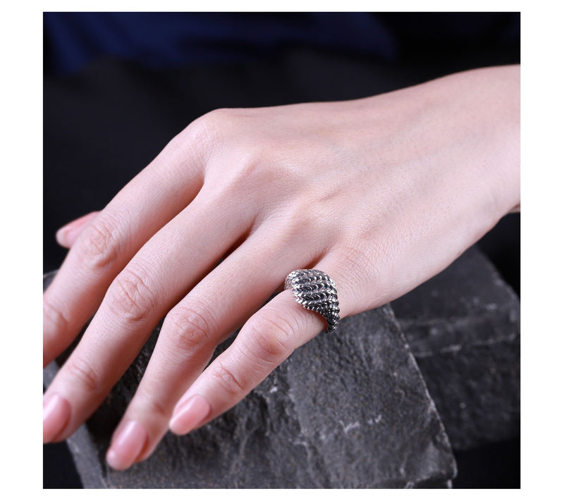 Sterling Silver Marquise-Cut Split Band Statement Ring — View 5