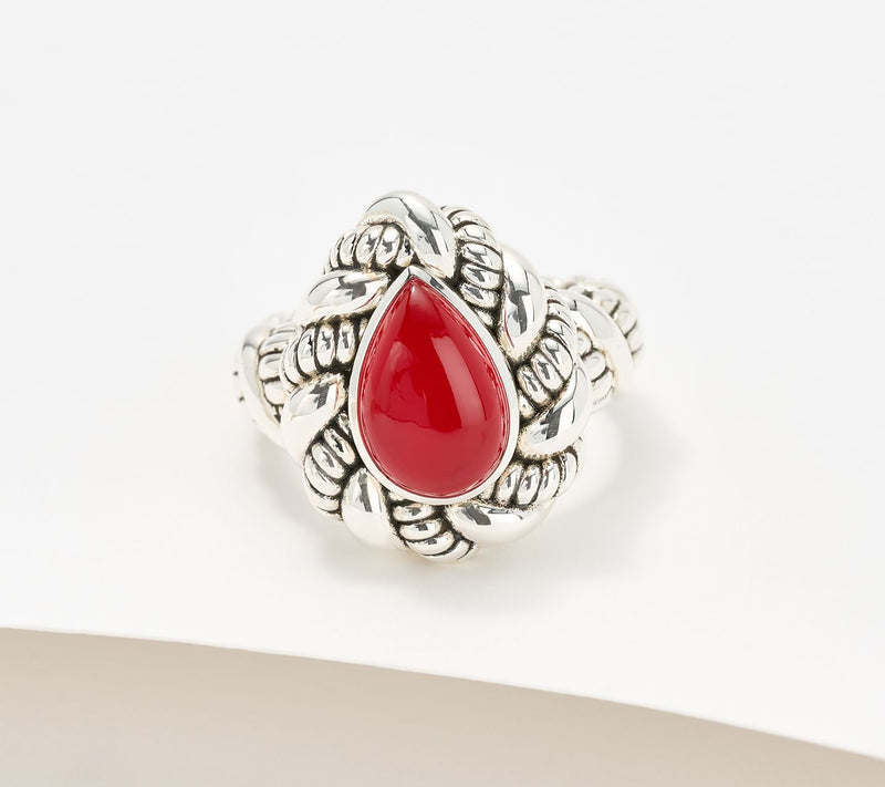 JAI Sterling Silver Sukhothai Pear-Shaped Gemstone Ring — View 11