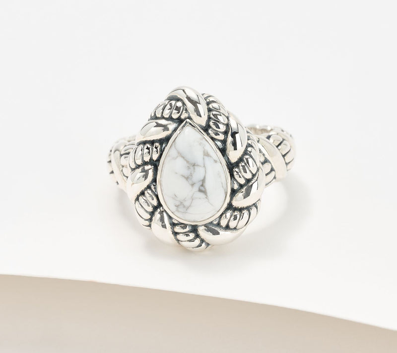 JAI Sterling Silver Sukhothai Pear-Shaped Gemstone Ring — View 13