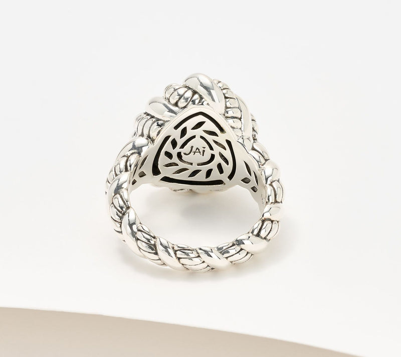 JAI Sterling Silver Sukhothai Pear-Shaped Gemstone Ring — View 2