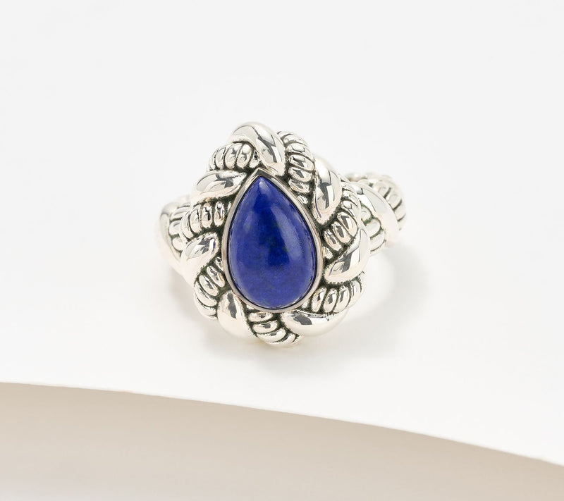 JAI Sterling Silver Sukhothai Pear-Shaped Gemstone Ring — Main view