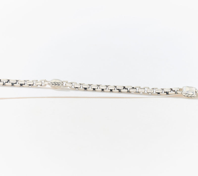 JAI Sterling Silver Hammered Station Anklet — View 3