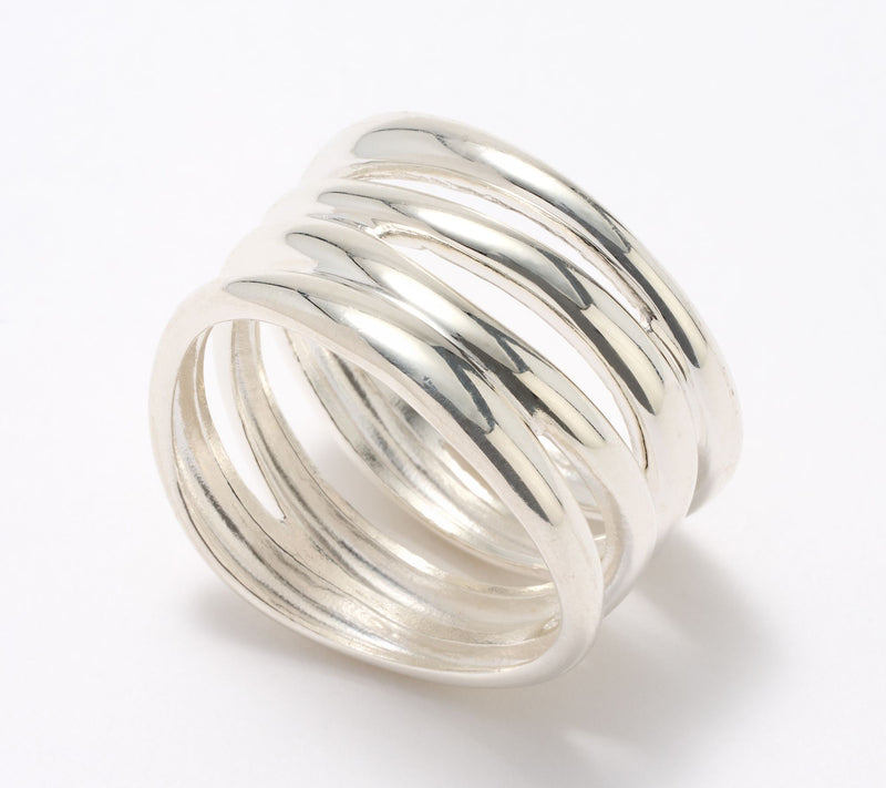UltraFine 950 Silver Polished Multistrand Ring — View 6
