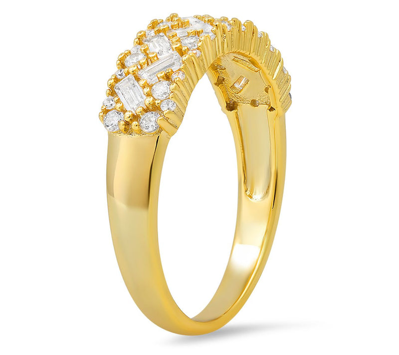 Sterling Silver Baguette-Cut Band Ring — View 6
