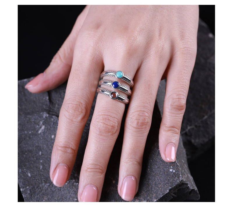 Tiffany Kay Silver Gemstone Stackable Ring Set — View 8