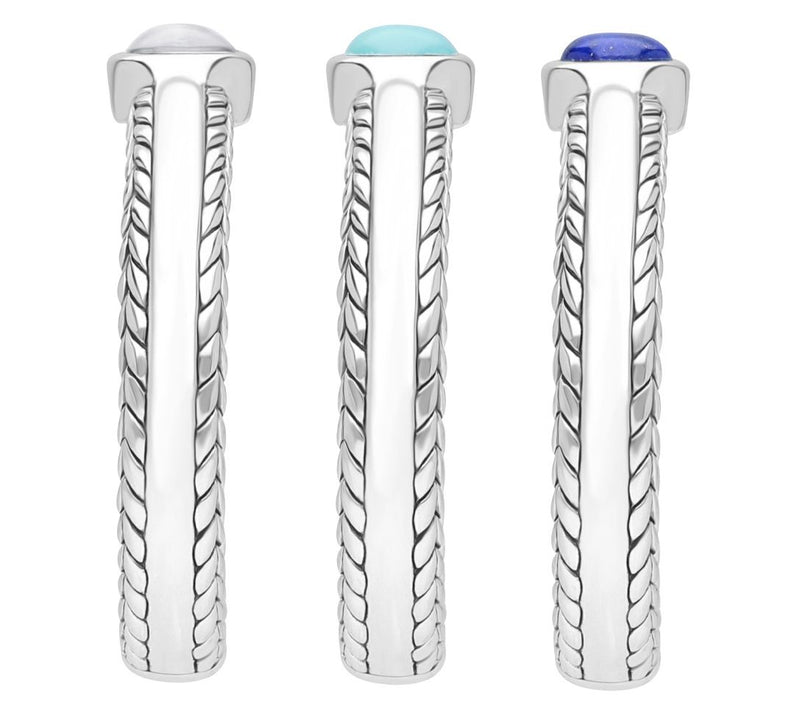 Tiffany Kay Silver Gemstone Stackable Ring Set — View 2