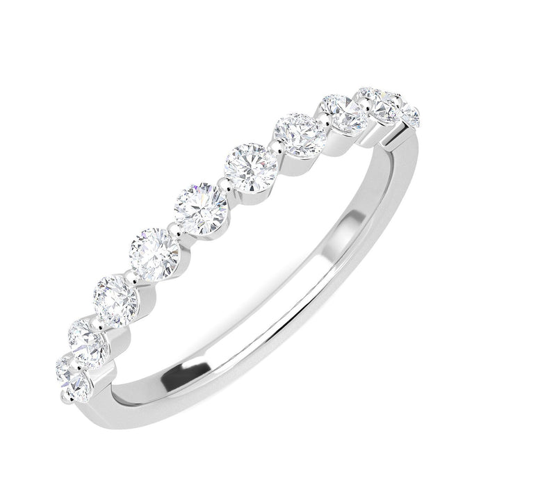 Vida Lab Diamon ds Tanya Round 0.50ct Half Ete rnity Band, 14K — View 3