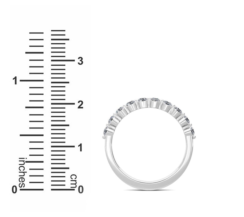 Vida Lab Diamon ds Tanya Round 0.50ct Half Ete rnity Band, 14K — View 7