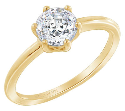 Diamonique 1.00 cttw Choice of Cut Solitaire Ring, 14K Gold