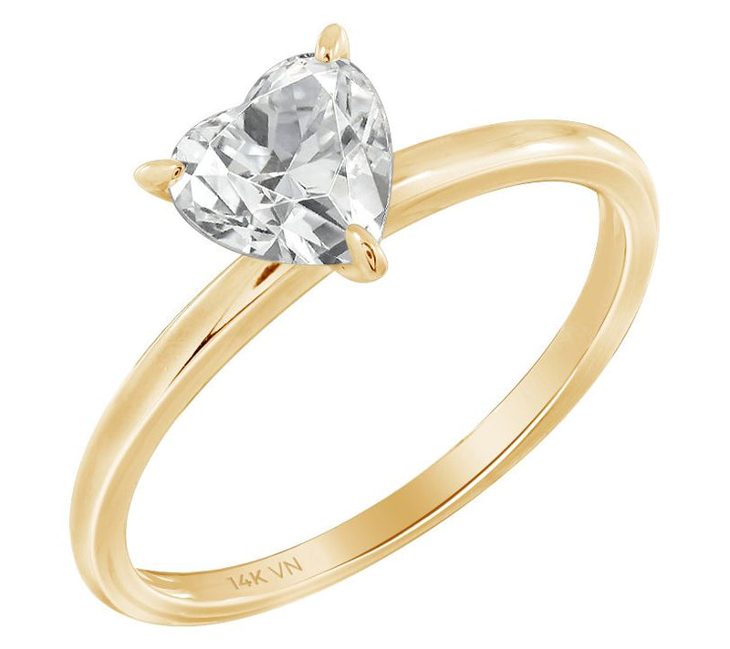 Diamonique 1.00 cttw Choice of Cut Solitaire Ring, 14K Gold — View 7