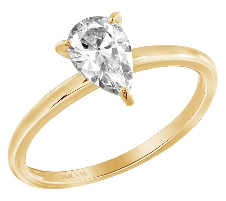 Diamonique 1.00 cttw Choice of Cut Solitaire Ring, 14K Gold — View 11