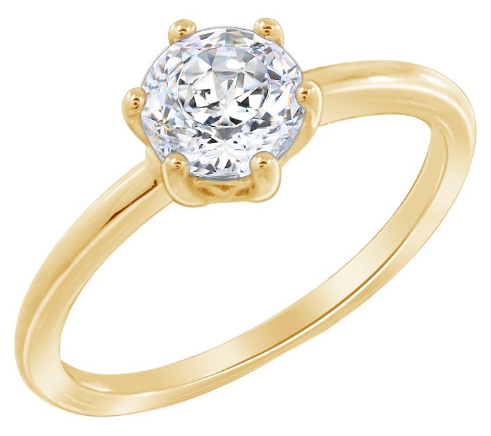 Diamonique 1.00 cttw Choice of Cut Solitaire Ring, 14K Gold — View 13