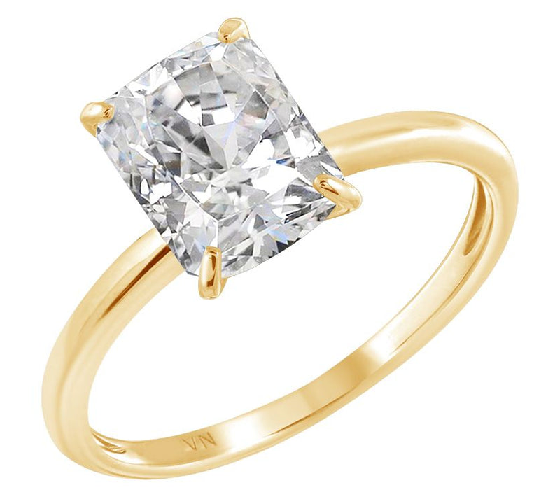 Diamonique 2.00 cttw Choice of Cut Solitaire Ring, 14K Gold — View 5