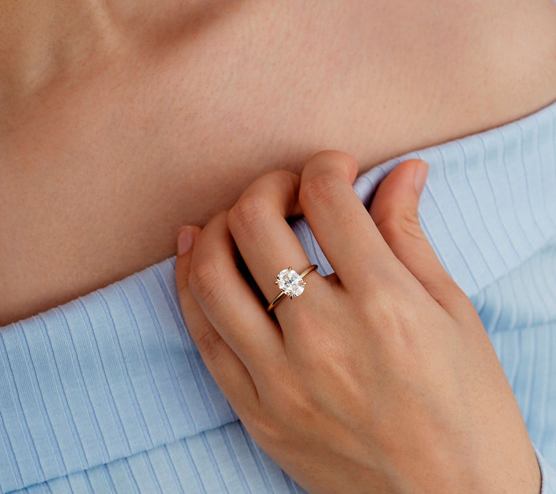Diamonique 2.00 cttw Choice of Cut Solitaire Ring, 14K Gold — View 14