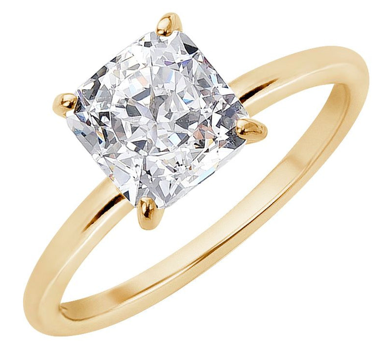 Diamonique 2.00 cttw Choice of Cut Solitaire Ring, 14K Gold — Main view
