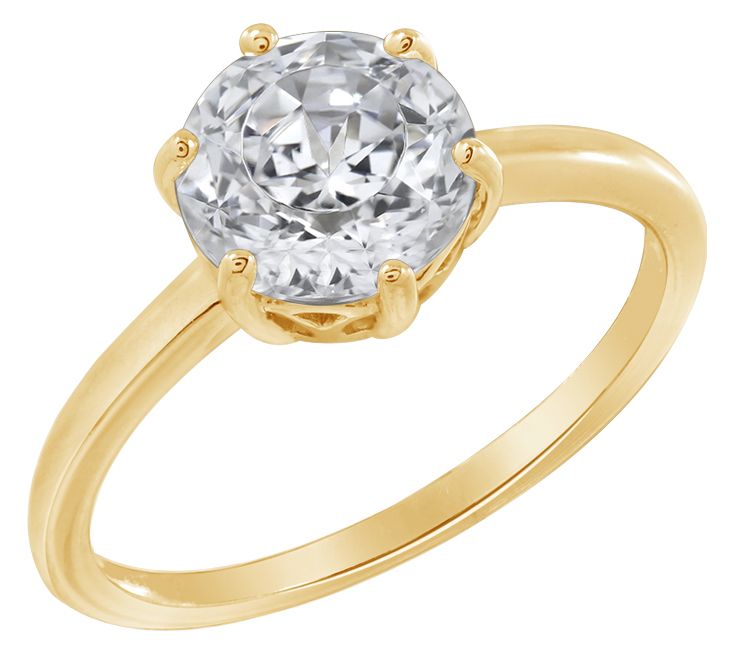 Diamonique 2.00 cttw Choice of Cut Solitaire Ring, 14K Gold — View 13