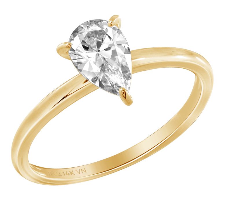 Diamonique 3.00 cttw Choice of Cut Solitaire Ring, 14K Gold — View 17