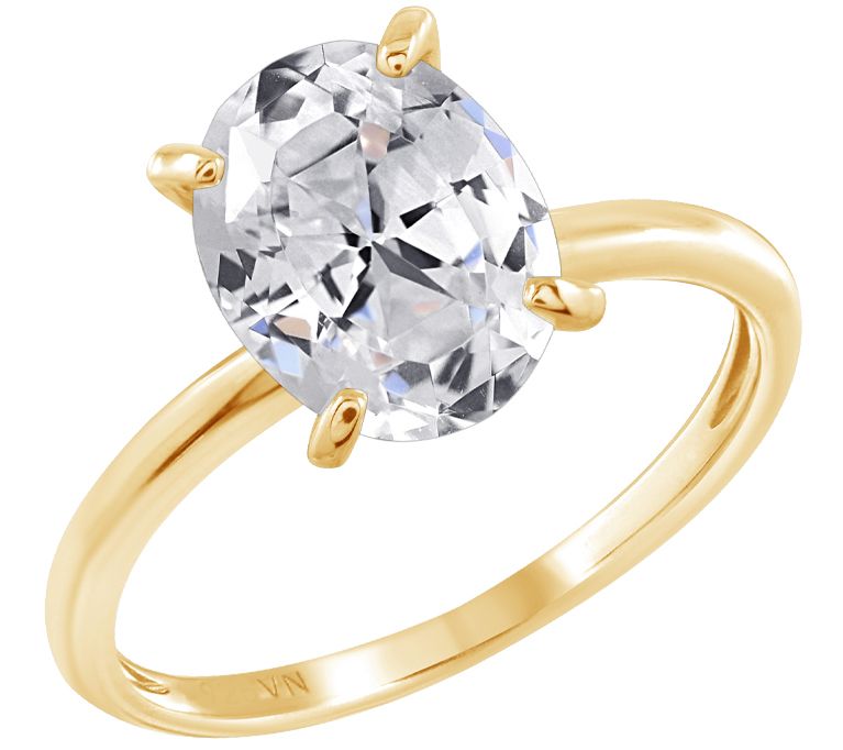 Diamonique 3.00 cttw Choice of Cut Solitaire Ring, 14K Gold — View 16