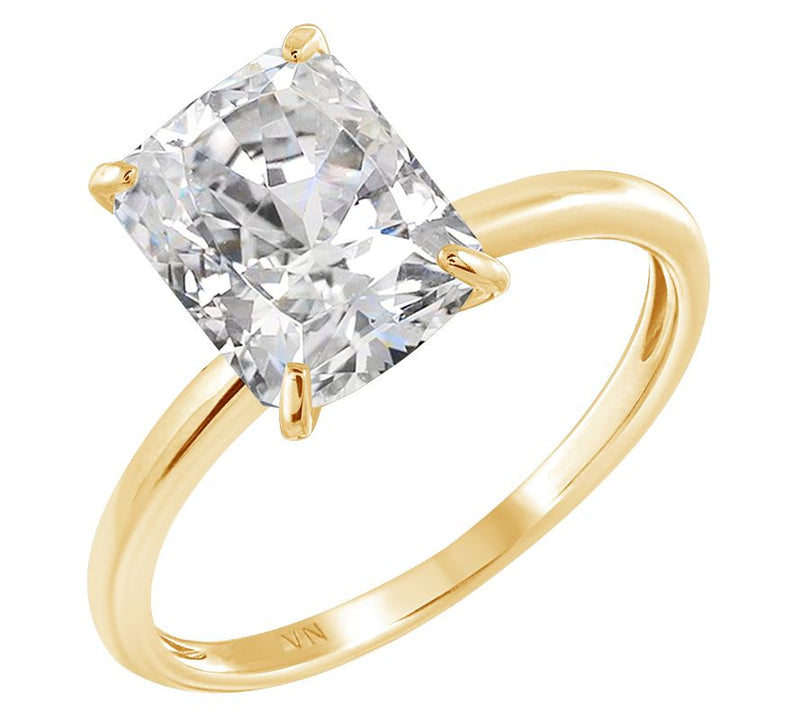 Diamonique 3.00 cttw Choice of Cut Solitaire Ring, 14K Gold — View 9