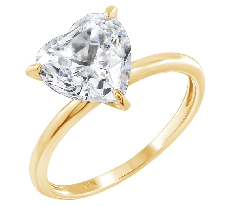 Diamonique 3.00 cttw Choice of Cut Solitaire Ring, 14K Gold — View 5