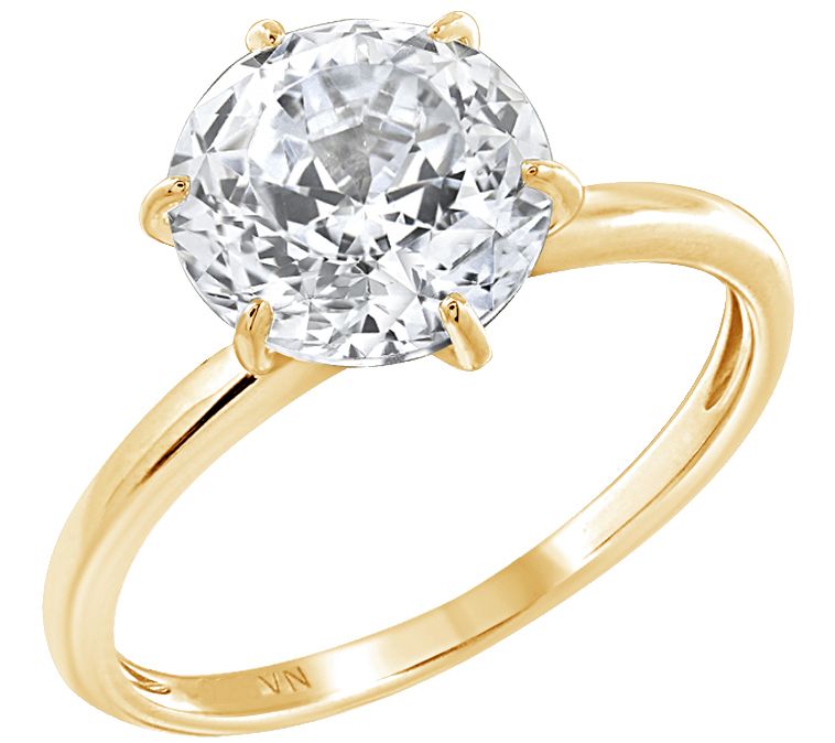 Diamonique 3.00 cttw Choice of Cut Solitaire Ring, 14K Gold — View 18