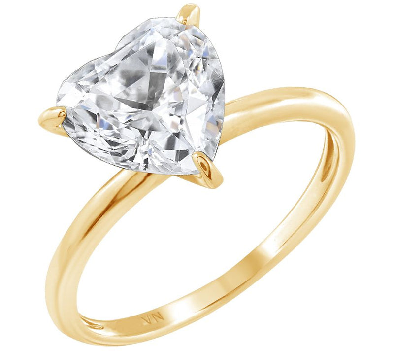 Diamonique 3.00 cttw Choice of Cut Solitaire Ring, 14K Gold — View 15