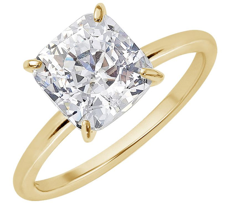 Diamonique 3.00 cttw Choice of Cut Solitaire Ring, 14K Gold — View 19